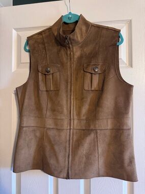 Ralph Lauren Dry Goods Supply Company women's brown faux suede vest
